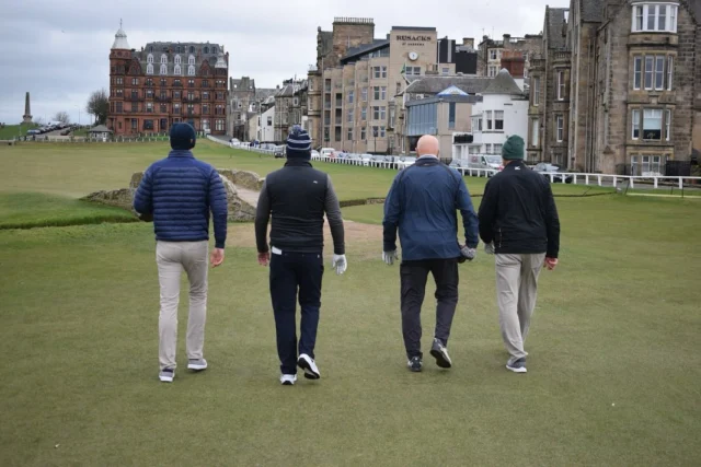 Golden Age at the Home of Golf. An unforgettable trip to St Andrews. We walked in the footsteps of Old Tom Morris with rounds at the Old Course, New, and Jubilee. We visited the Royal & Ancient, the Saint Andrews Golf Club, and the New Club. And had pints at the Dunvegan, Forgan’s, and Rusacks. Until next time ye Auld Grey Toun…