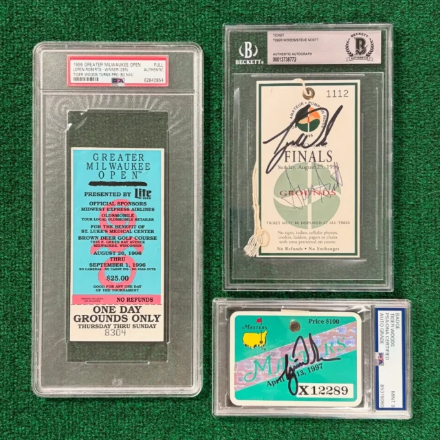 Tiger items currently up for auction 👀 🐅🐐

Lot 9 - Tiger signed 1997 Masters Badge
Lot 42 - Tiger (and Steve Scott!) signed 1996 US Am Finals Ticket 
Lot 48 - 1996 GMO Ticket (Tiger’s Pro Debut)
Lot 24 - Tiger signed Buick Staff Bag 
Lot 25 - Tiger signed 2019 Masters Flag 
Lot 23 - Tiger’s 2011 Presidents Cup Caddie Bib

Bidding closes tomorrow evening!